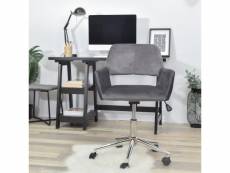 Chaise de bureau Scandinave Ergonomique moderne en velours gris