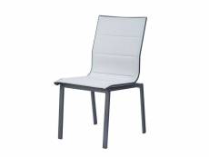 Chaise de jardin ajaccio - aluminium et textilène - gris perle