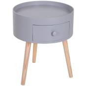 Chevet table de nuit ronde 1 tiroir design scandinave