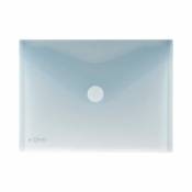 Classic a5 landscape plastic translucent glass envelope folder with velcro fastening - Office Box
