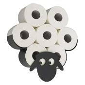 Coavas - Porte-Papier hygiénique Mouton, Support Mural en métal Noir pour Papier Toilette, Rangement de Papier hygiénique, Porte-Rouleau de Papier
