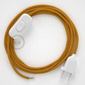 Cordon pour lampe, câble RM25 Effet Soie Moutarde 1,80 m. Choisissez la couleur de la fiche et de l'interrupteur! | Blanc