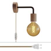 Creative Cables - Lampe Spostaluce en bois avec extension courbée Sans ampoule - Neutre - Rouille - Sans ampoule