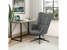 Fauteuil scandinave chaise pivotant pour bureau salon chambre avec un revêtement en tissu des accoudoirs rembourés, métal, gris, 70*80*100cm