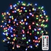 Guirlande lumineuse 200/400/600 led avec télécommande minuteur décoration de Noël illumination éclairage fêtes 40m bunt - schwarzes Kabel (de)