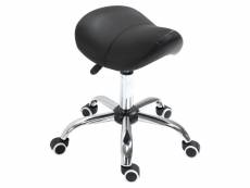 Homcom tabouret de massage tabouret selle ergonomique pivotant 360° hauteur réglable revêtement synthétique noir chromé