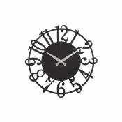 Homemania HOMEMANIA Horloge Murale - Décorative - Art Mural - pour Séjour, Chambre - Noir en Acier, 50 x 0,2 x 50 cm