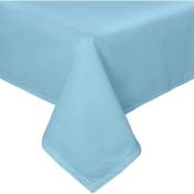 Homescapes - Nappe de table rectangulaire en coton unie Bleu - 137 x 178 cm - Bleu