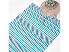 Homescapes tapis scandinave rayé bleu 150 x 240 cm
