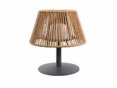 Lampe de table sans fil standy mini raffy beige raphia h22cm
