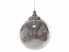 Lampe suspension boule argentée beni grande 236653