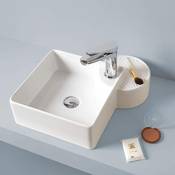 Lavabo vasque lave-mains à poser carré Cartesio avec