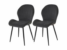 Lot de 2 - chaise polo gris anthracite - assise velours
