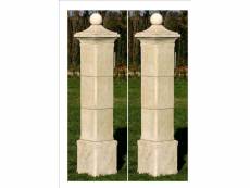 Lot de 2 piliers de portail "provençal" - 41 x 41 x 228 cm
