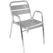 Lot de 4 chaises empilables en aluminium gris 78x60x49,5
