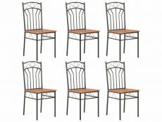 Lot de 6 chaises de salle à manger cuisine design simple et intemporel marron mdf cds022581