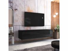 Meuble tv - skylara - 180 cm - noir mat / noir brillant