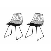 Meubletmoi - 2 chaises filaires métal noir - Kirk