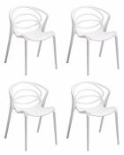 Meubletmoi Lot 4 chaises de Designers - Blanc - GINA