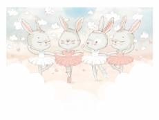 Papier peint intissé chambre enfant lapins nuages
