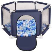 Parc Bébé Hexagonal Pliable Avec 100 Balles Plastiques, Bleu:Babyblue/Bleu/Perle - Bleu:babyblue/bleu/perle - Selonis