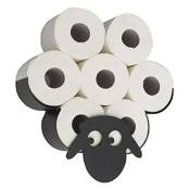 Porte-Papier hygiénique Mouton, Support Mural en métal Noir pour Papier Toilette, Rangement de Papier hygiénique, Porte-Rouleau de Papier hygiénique