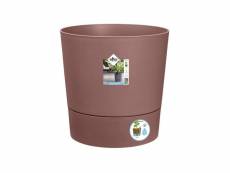 Pot de fleurs rond greensense aqua care - plastique réservoir - avec roulettes - ø35 - brun argile ELH8711904522742