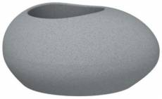 Pot ovale plastique Scheurich Flow stony gris 48 x