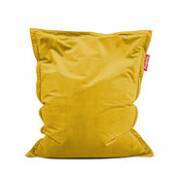 Pouf Original Slim Velvet / Velours recyclé - 155 x 120 cm - Fatboy 155 x 120 cm jaune en tissu