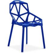 Privatefloor - Chaise de salle à manger design - Hit Bleu - Métal, pp - Bleu