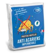Protège matelas imperméable et anti acariens 2x80x200