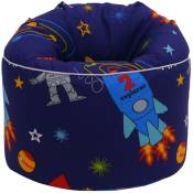 Ready Steady Bed Pouf enfant pour intérieur – Siège Pouf rond imprimé pour salle de jeux – garçon de l'espace