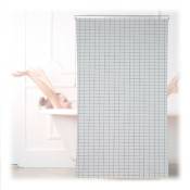 Relaxdays - Store de douche à carreaux, rideau de baignoire, salle de bains, l x h : 140 x 240 cm, hydrofuge, blanc/noir