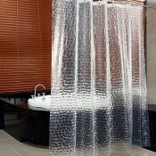 Rideau de Douche de Salle de Bain, Cube d'eau Transparent 3D, Lavable à l'eau, sans moisissure, avec 12 œillets et Crochets en Plastique, pour Douche