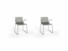 Set 2 fauteuil luge wire - resol - gris - acier peint, fibre de verre, polypropylène 560x520x790mm