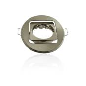 Support de spot encastrable rond orientable aluminium brossé Sans douille - Aluminium brossé - Aluminium brossé
