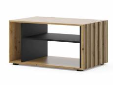 Table basse auros avec 3 niches en bois - beige et noir - l 88 x p 55 x h 45 cm