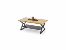 Table basse rectangulaire 110 cm x 60 cm x 45 cm - chêne naturel/noir 2759