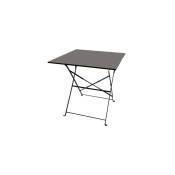 Table carrée de jardin pliable en métal gris anthracite 70x70x71cm - Gris