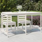 Table de jardin blanc 203,5x90x110 cm bois massif de