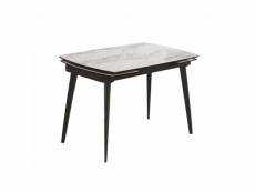 Table extensible 120-179 cm céramique blanc marbré