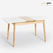Table extensible en bois 115-145x80cm cuisine verre