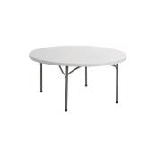 Table ronde avec des pattes pliantes en acier et en plastique Ø120xh74 cm