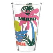Verre à cocktail en verre transparent motif tropical