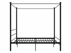Vidaxl cadre de lit à baldaquin noir métal 180x200