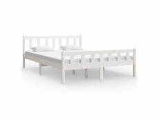 Vidaxl cadre de lit blanc bois massif 120x200 cm