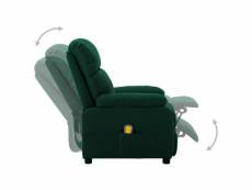 Vidaxl fauteuil de massage vert foncé tissu 289678