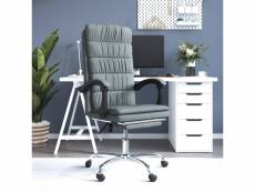 Vidaxl fauteuil inclinable de bureau gris foncé tissu