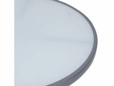 Vidaxl table de jardin gris clair 80 cm acier et verre
