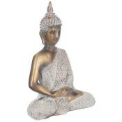 Atmosphera - Statue Bouddha Assis 27cm Or & Blanc